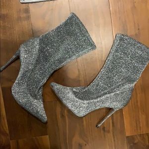 Schutz sparkle stretch bootie heels